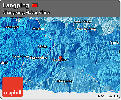 Political Panoramic Map of Langping