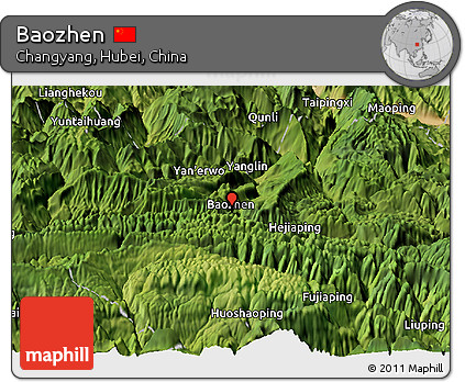 Satellite Panoramic Map of Baozhen
