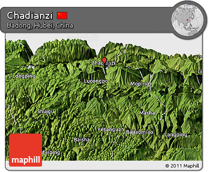 Satellite Panoramic Map of Chadianzi