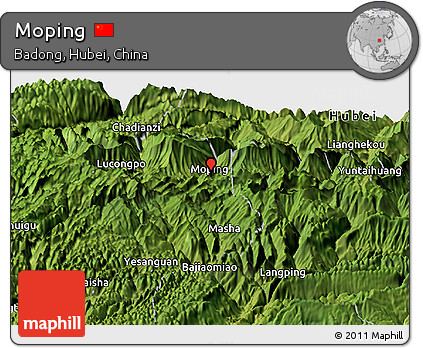 Satellite Panoramic Map of Moping