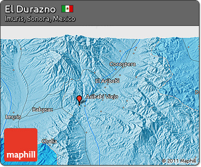 Political 3D Map of El Durazno