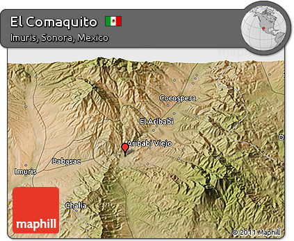Satellite 3D Map of El Comaquito