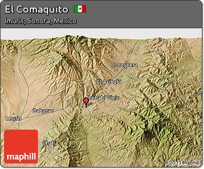Satellite 3D Map of El Comaquito