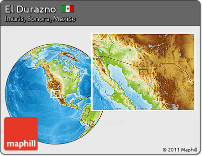Physical Location Map of El Durazno
