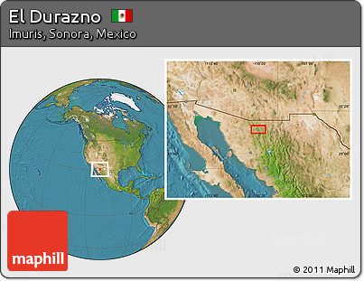 Satellite Location Map of El Durazno
