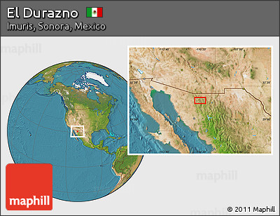 Satellite Location Map of El Durazno