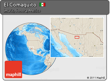 Shaded Relief Location Map of El Comaquito