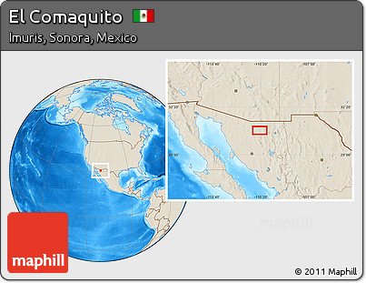 Shaded Relief Location Map of El Comaquito