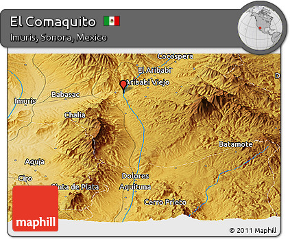 Physical Panoramic Map of El Comaquito