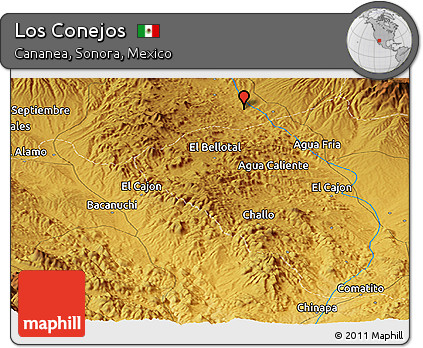 Physical Panoramic Map of Los Conejos