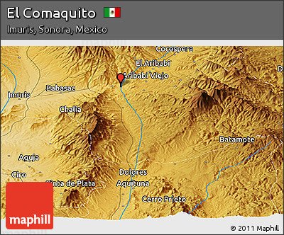 Physical Panoramic Map of El Comaquito