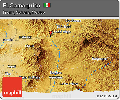 Physical Panoramic Map of El Comaquito