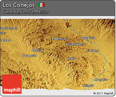 Physical Panoramic Map of Los Conejos