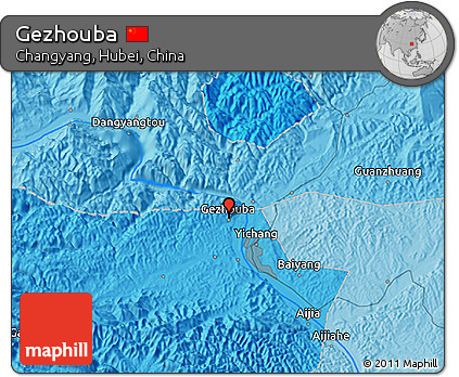 Political 3D Map of Gezhouba