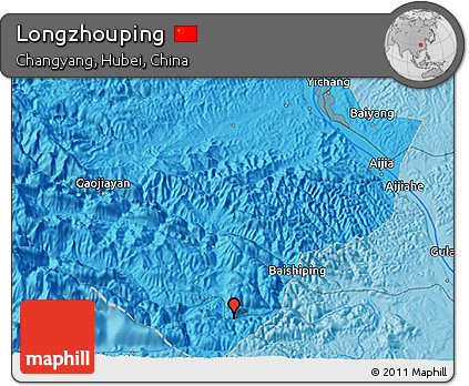 Political 3D Map of Longzhouping