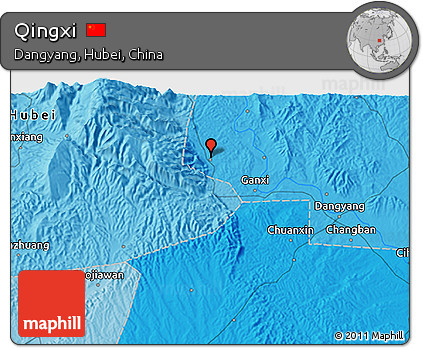 Political 3D Map of Qingxi