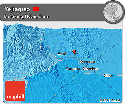 Political 3D Map of Yejiaqiao