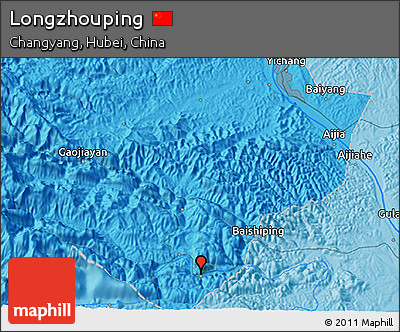 Political 3D Map of Longzhouping