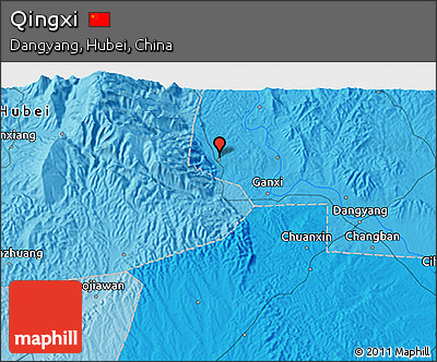 Political 3D Map of Qingxi