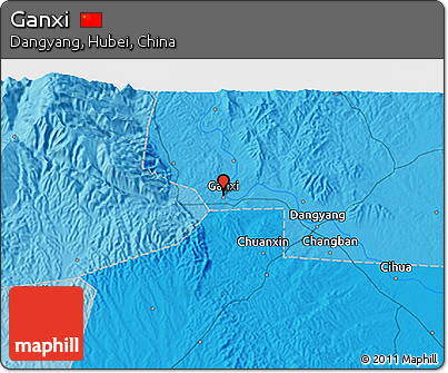 Political 3D Map of Ganxi