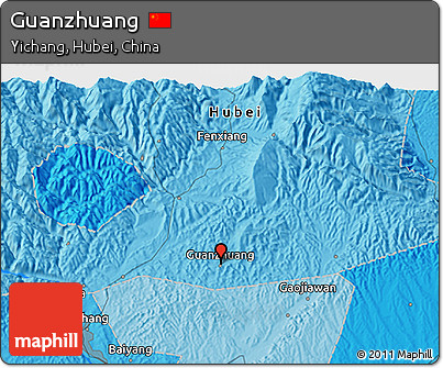 Political 3D Map of Guanzhuang