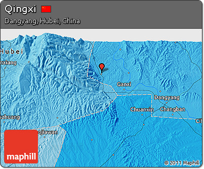 Political 3D Map of Qingxi