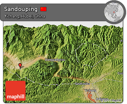 Satellite 3D Map of Sandouping