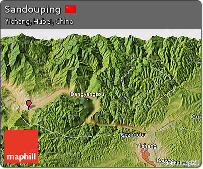 Satellite 3D Map of Sandouping