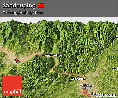 Satellite 3D Map of Sandouping