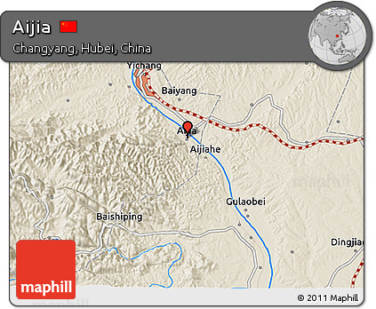 Shaded Relief 3D Map of Aijia