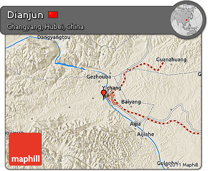 Shaded Relief 3D Map of Dianjun