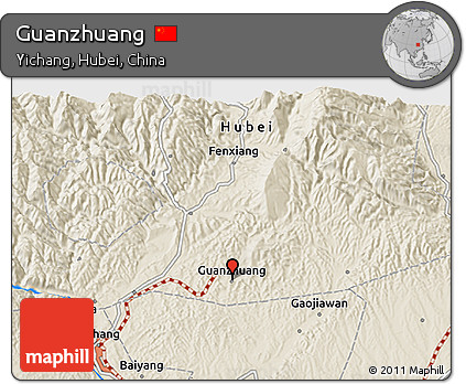 Shaded Relief 3D Map of Guanzhuang