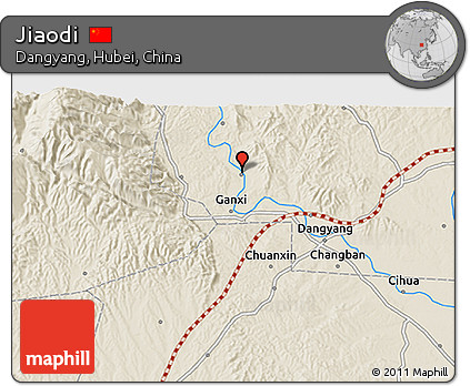 Shaded Relief 3D Map of Jiaodi