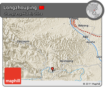 Shaded Relief 3D Map of Longzhouping