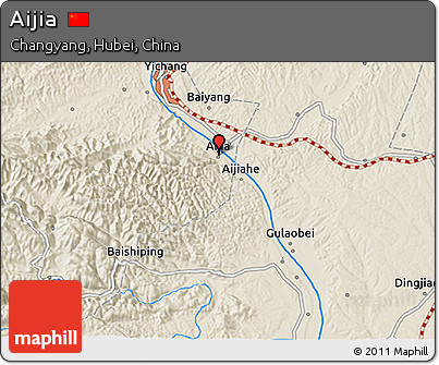 Shaded Relief 3D Map of Aijia