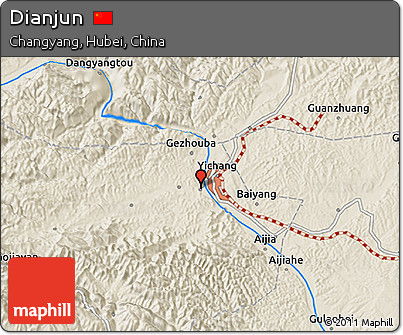 Shaded Relief 3D Map of Dianjun