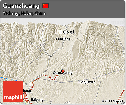 Shaded Relief 3D Map of Guanzhuang