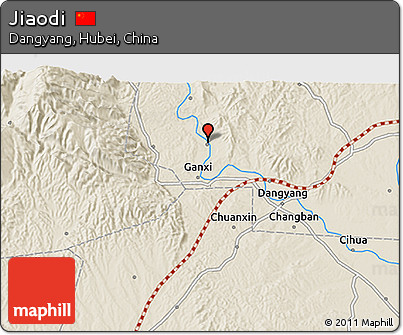 Shaded Relief 3D Map of Jiaodi