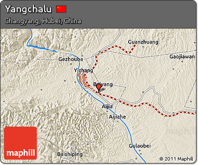 Shaded Relief 3D Map of Yangchalu