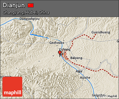 Shaded Relief 3D Map of Dianjun