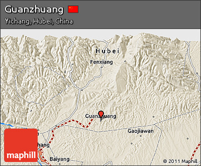 Shaded Relief 3D Map of Guanzhuang