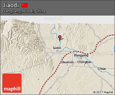 Shaded Relief 3D Map of Jiaodi