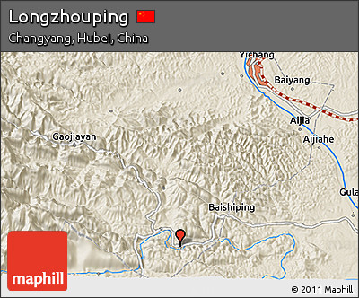Shaded Relief 3D Map of Longzhouping
