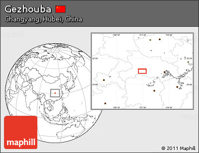 Blank Location Map of Gezhouba
