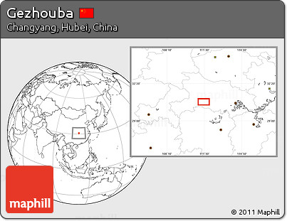 Blank Location Map of Gezhouba