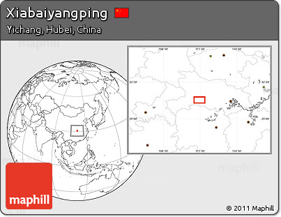Blank Location Map of Xiabaiyangping