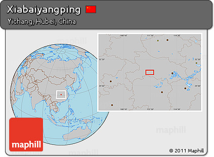 Gray Location Map of Xiabaiyangping