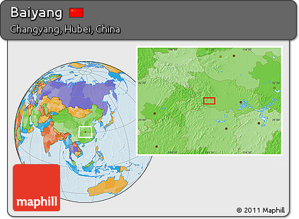 Political Location Map of Baiyang