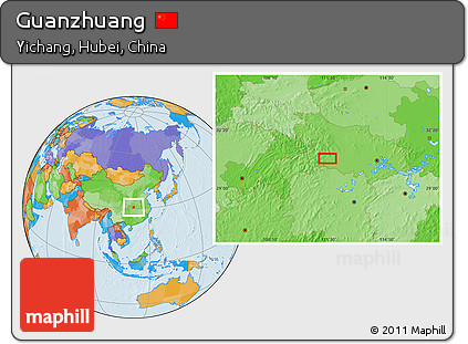 Political Location Map of Guanzhuang