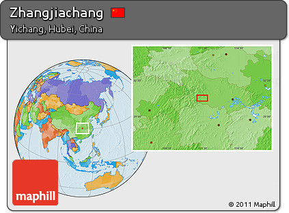Political Location Map of Zhangjiachang
